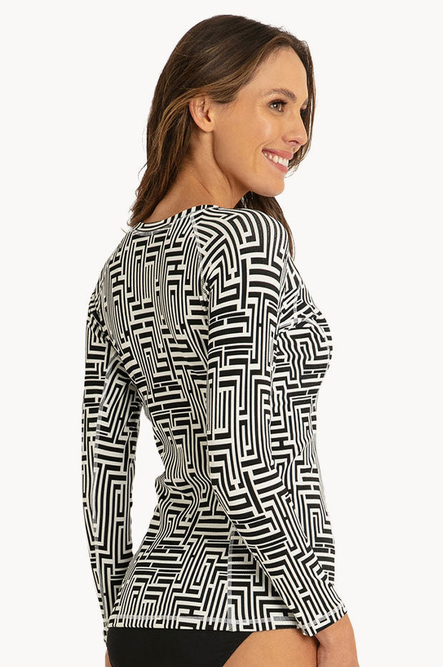 Sunseeker Maze Long Sleeve Suntop Swimwear Galore AU