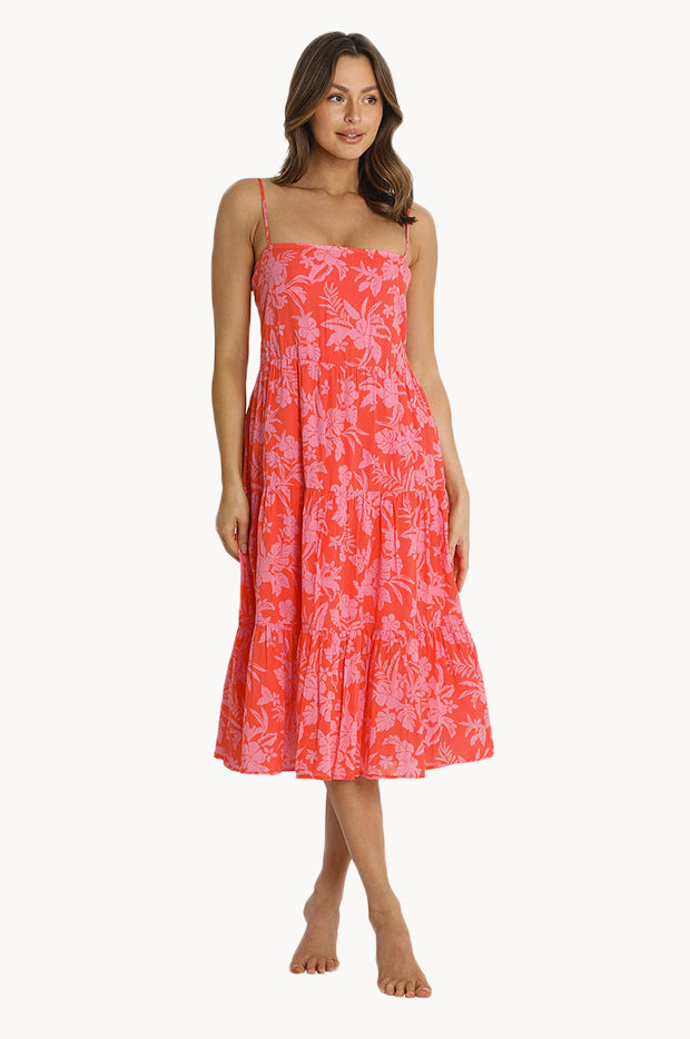 Island Girl Shoe String Midi Dress