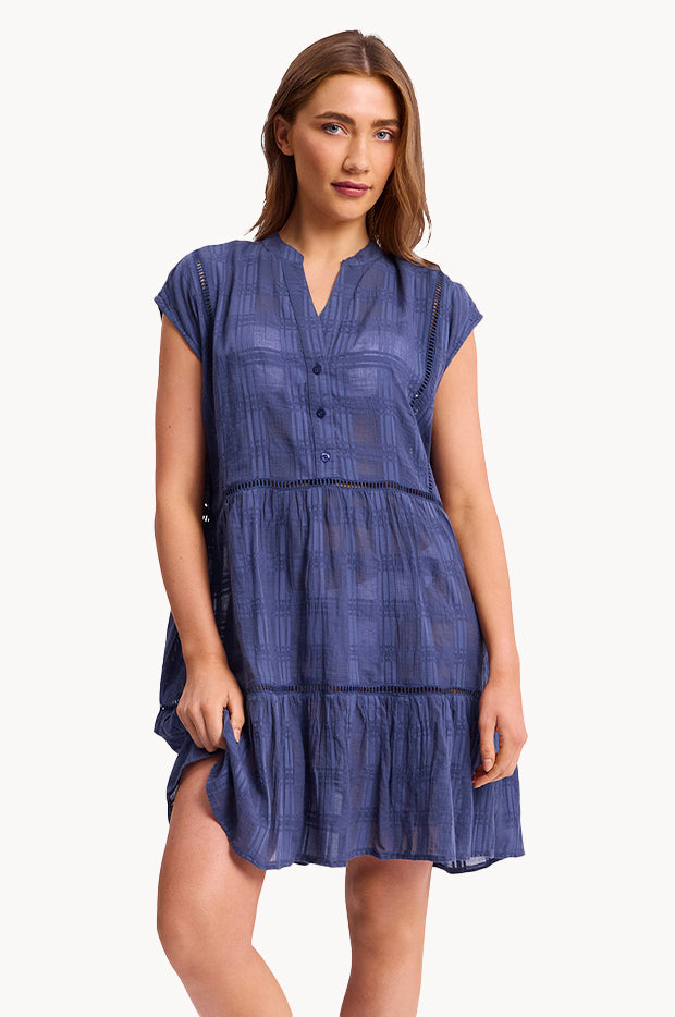 Picnic Cap Sleeve Shift Dress