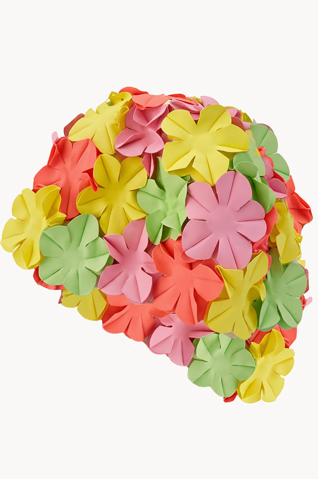 Pastel Flower Rubber Swim Cap
