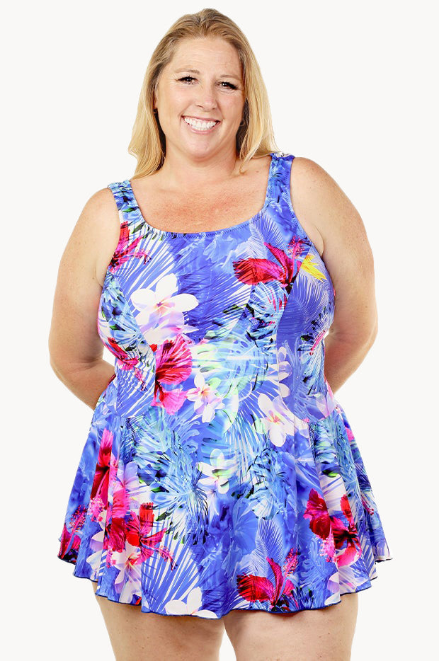 Hawaiian Holiday Mastectomy Swim Dress +