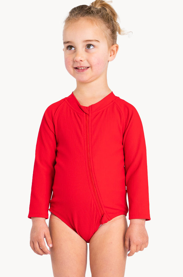 Baby Girls Long Sleeve Zip Sunsuit