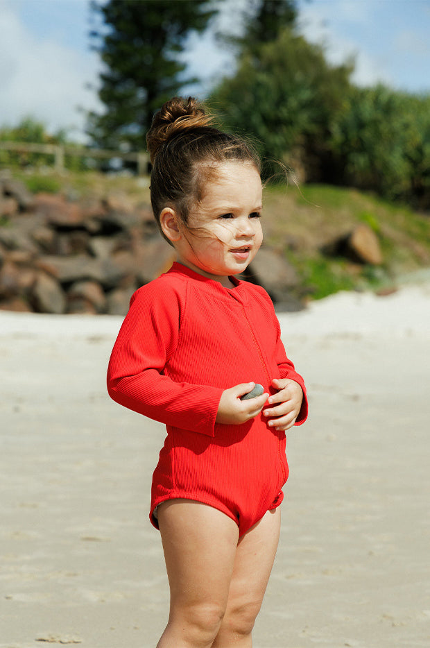Baby Girls Long Sleeve Zip Sunsuit