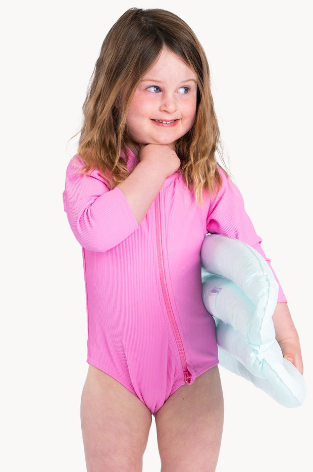 Baby Girls Long Sleeve Zip Sunsuit