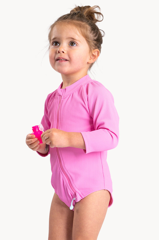 Baby Girls Long Sleeve Zip Sunsuit