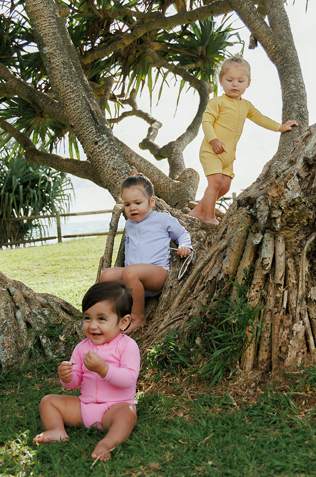 Baby Girls Long Sleeve Zip Sunsuit