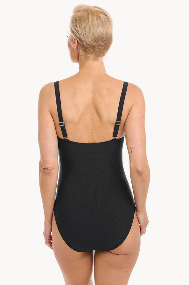 Textured Scoop Neck One Piece