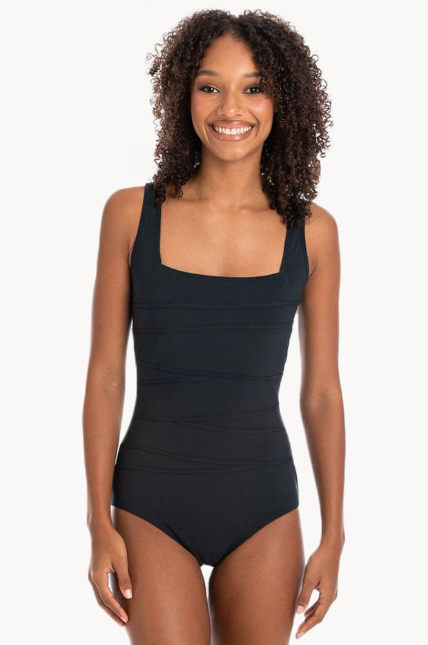 Plain Binded Square Neck One Piece