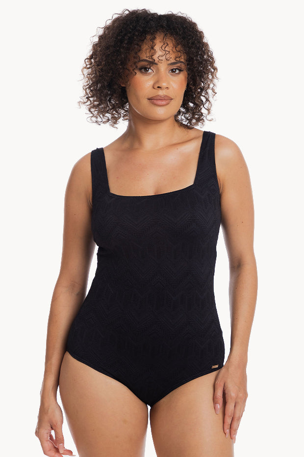 Chiseled Square Neck One Piece