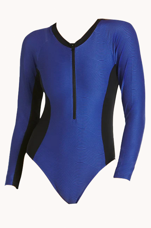 Love Luna Girls Textured Sunsuit Elec Blue Swimwear Galore US