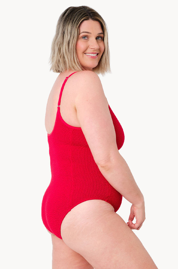 Crinkle Classic Scoop Neck One Piece