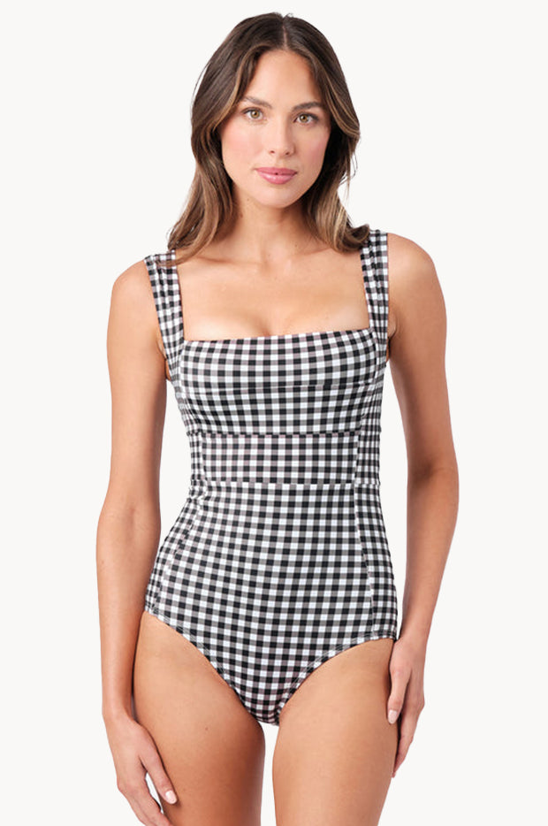 Gingham Classic Square Neck One Piece