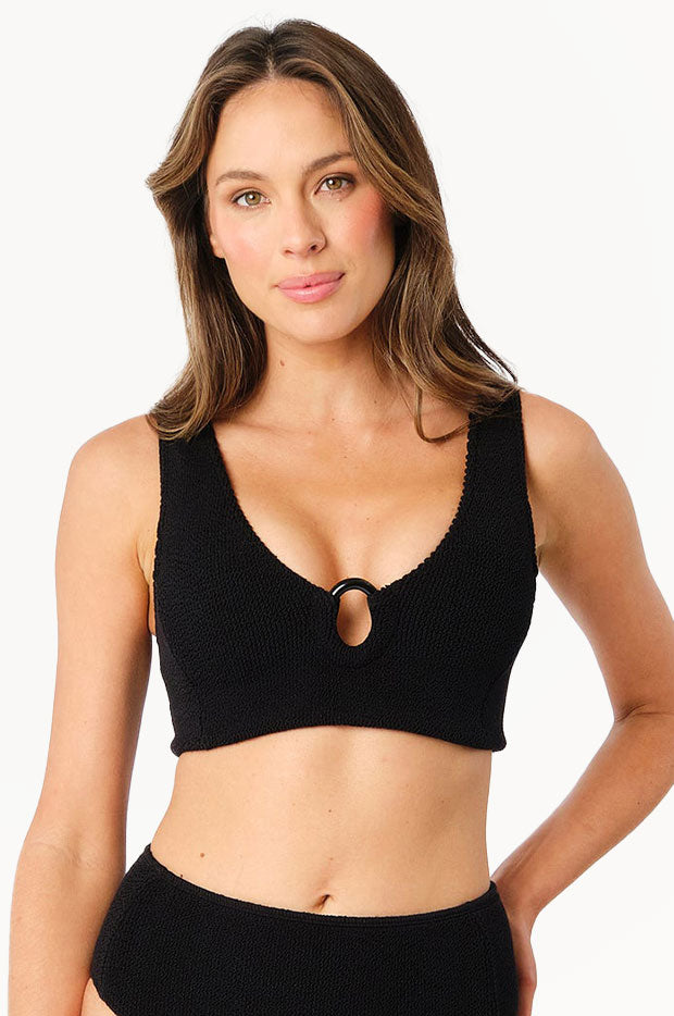Crinkle Classic Ring V Neck Bralette