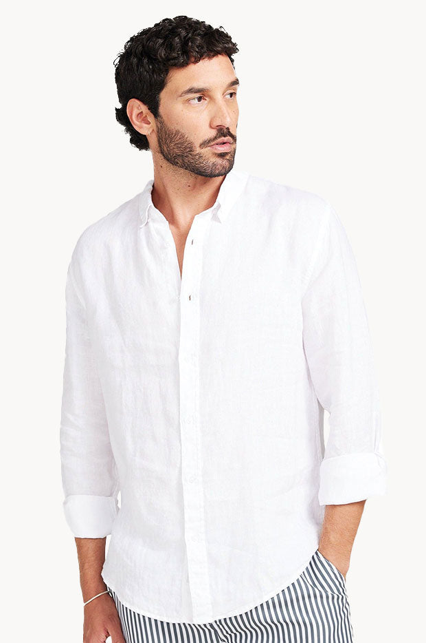 Mens Long Sleeve Linen Shirt