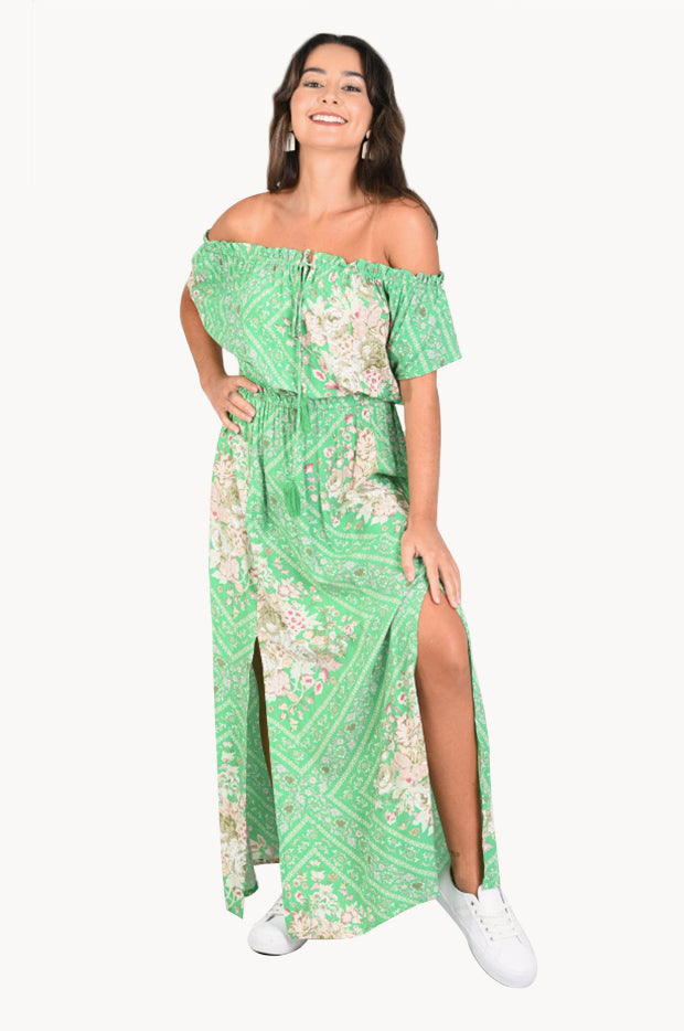 Go Girl - Oriental Rose Coral Bay Maxi Dress - Green | Swimwear Galore AU Go Girl - Oriental Rose Coral Bay Maxi Dress - Green | Swimwear Galore AU