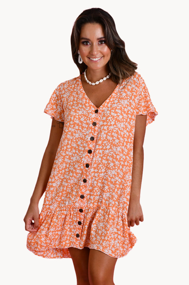 Primrose Cap Sleeve Button Dress