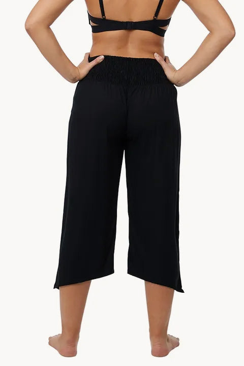 Plain 3/4 Rouched Tie Pants