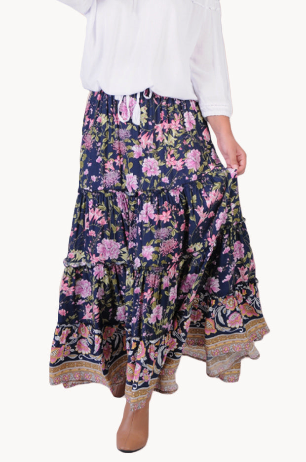 Singapore Blush Boho Maxi Skirt