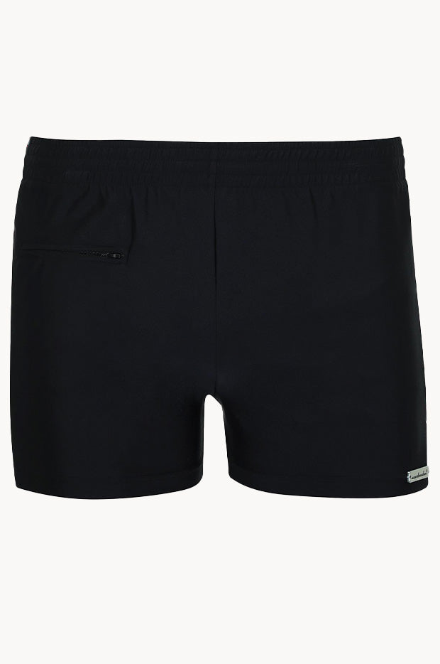 Mens Geo Splice Zip Swim Short