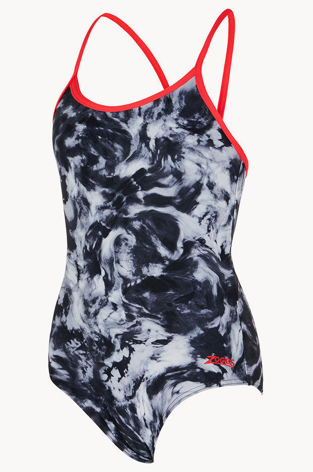 Zoggs Girls Marble Sprintback One Piece Swimwear Galore AU