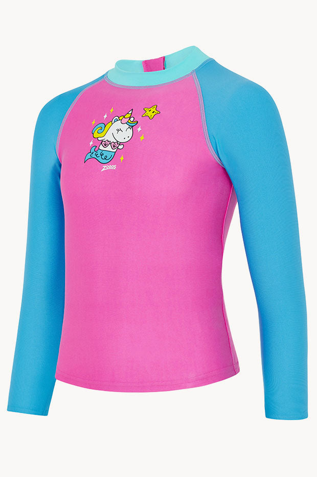 Toddler Girls Mernicorn Zip Suntop