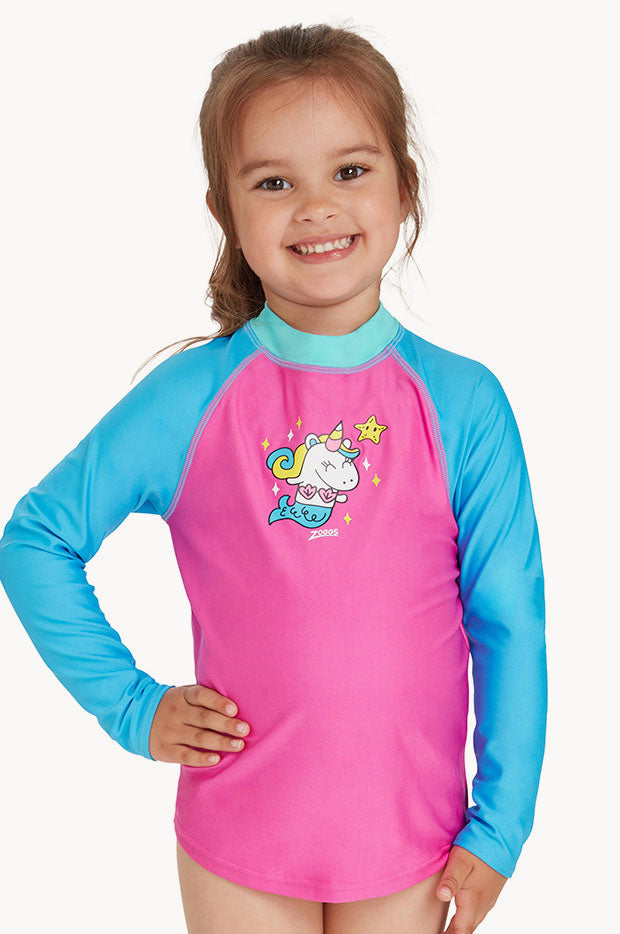 Toddler Girls Mernicorn Zip Suntop