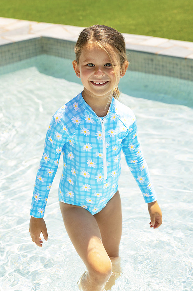 Girls Daisy Check Sunsuit