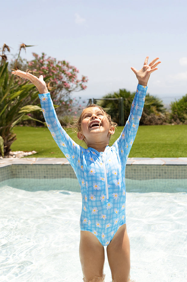 Girls Daisy Check Sunsuit