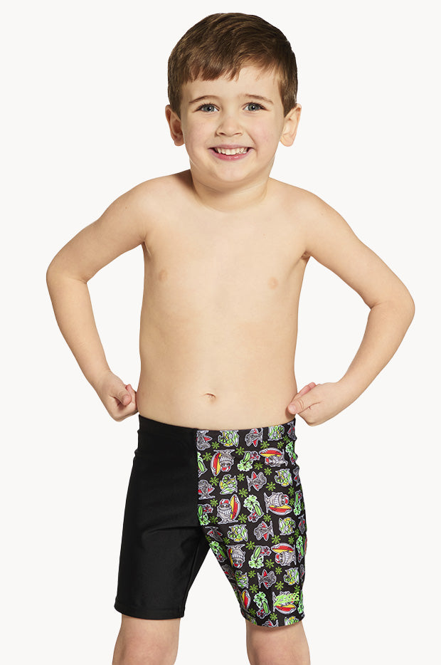 Zoggs - Boys Finzilla Midi Jammer - Black/Multi | Swimwear Galore US
