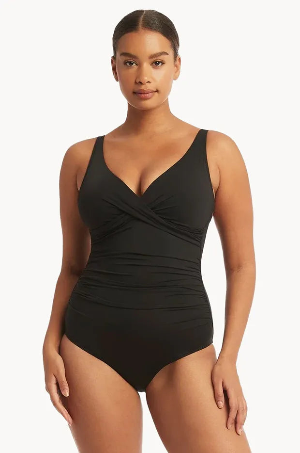 Black cross swimsuit sales