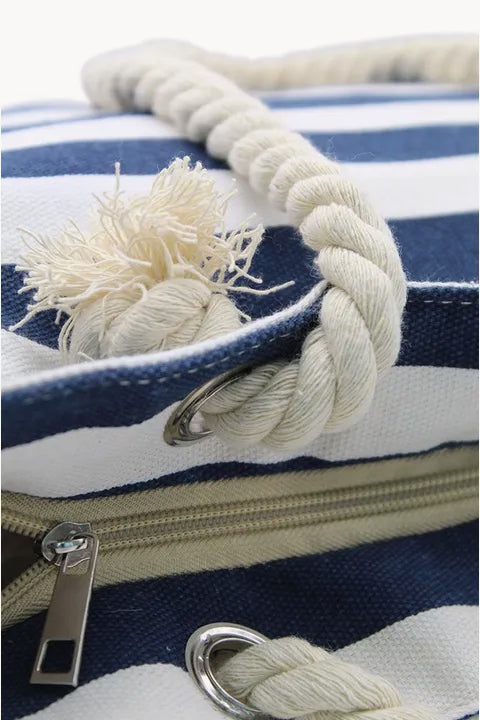 Navy Splice Wide Stripe Bag