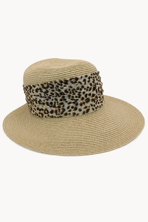 Teyana Animal Scarf Wide Brim Cap