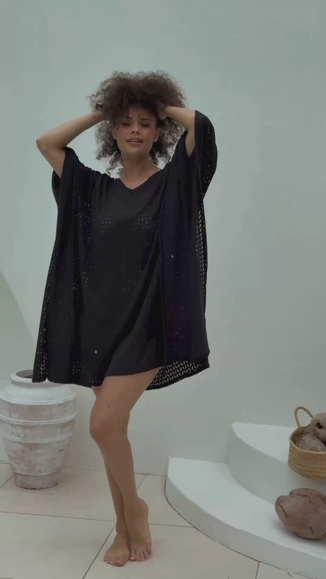 Plain Sheer Leaf Kaftan