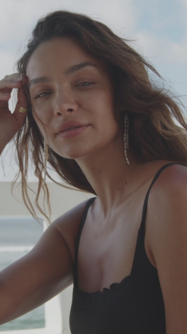 Scalloped Square Neck Bralette One Piece