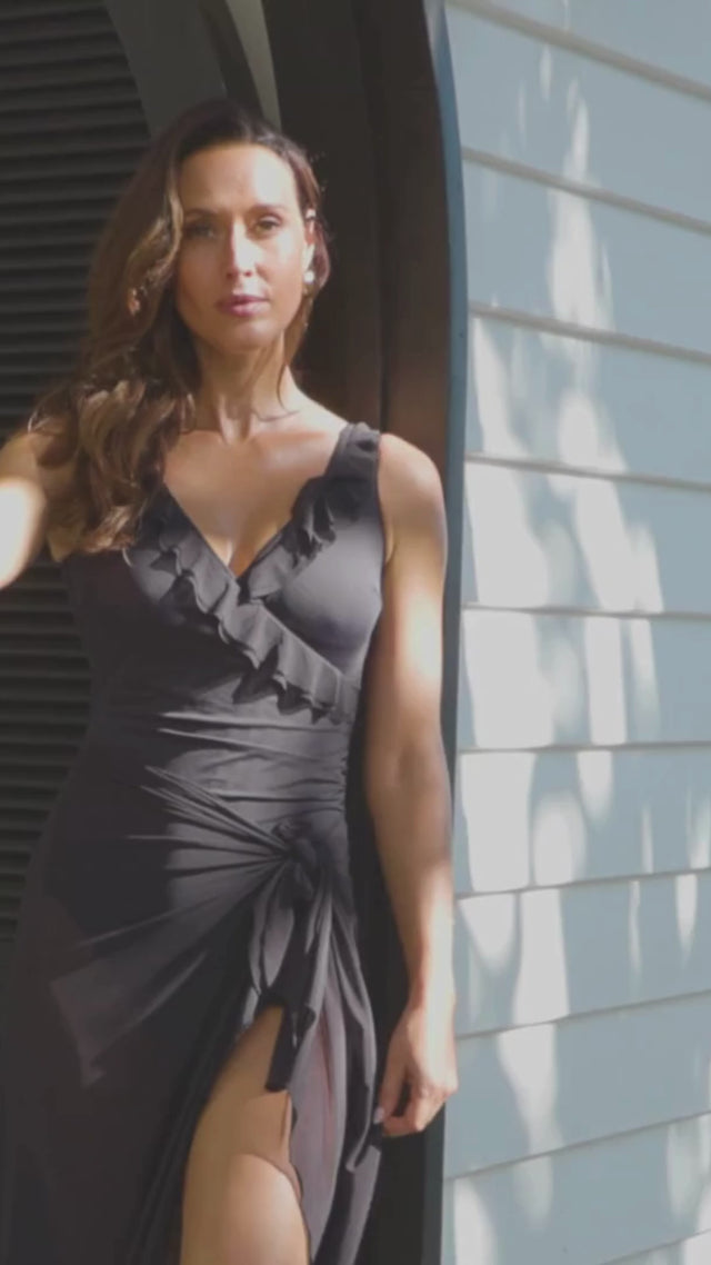 Frill Cross Over One Piece