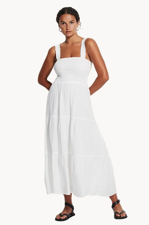 beach house dress white Beach House Shirt Dress (2 Colors) Green / M