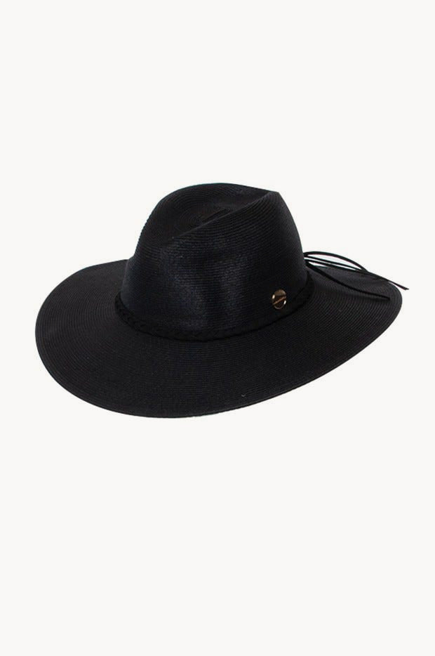 Black Tie Packable Adjustable Panama Hat