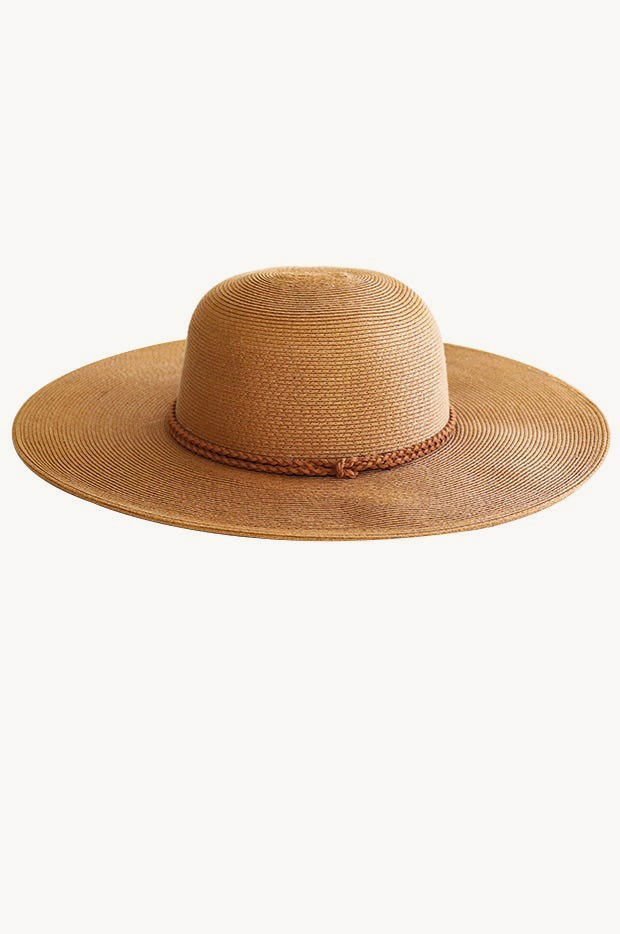 Knot Trim Packable Wide Brim Hat