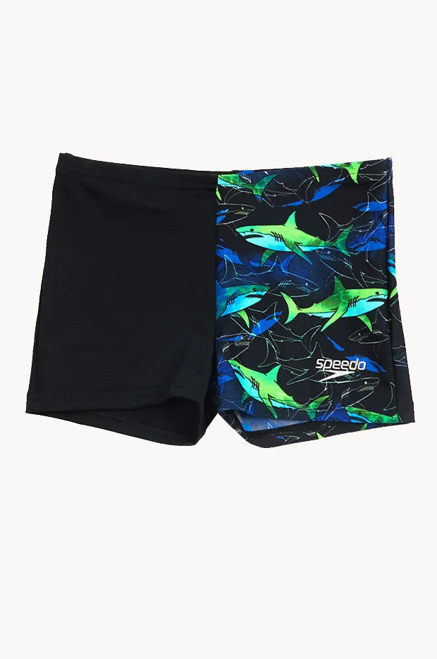 Speedo - Toddler Boys Shark Aquashort - Black/Blue | Swimwear Galore AU