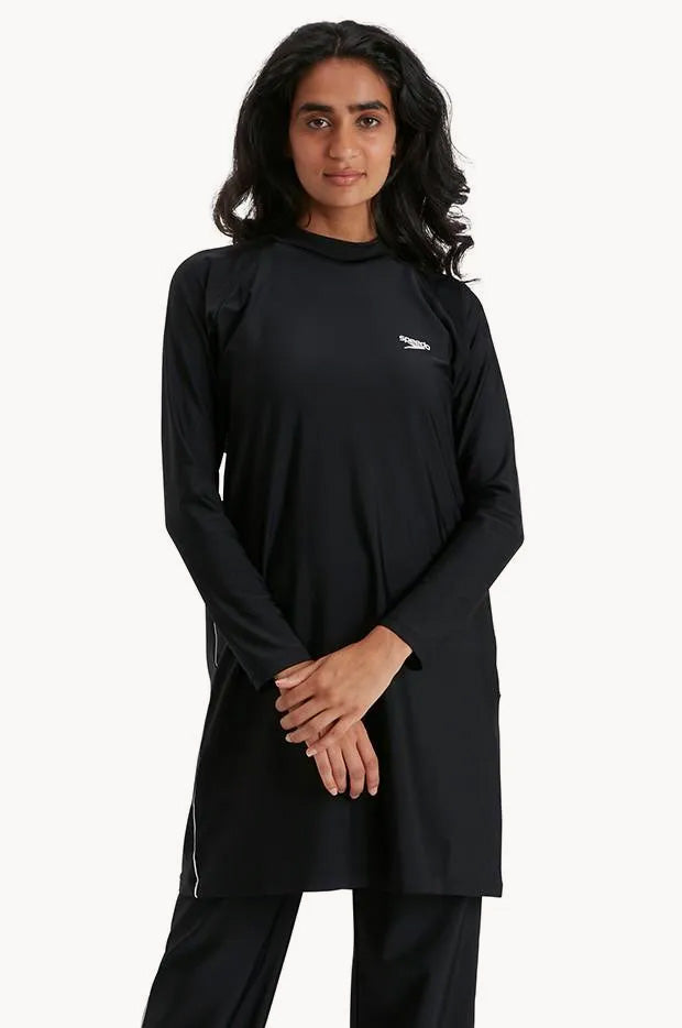 Speedo - Swim Long-line Tunic - Black | Swimwear Galore US
