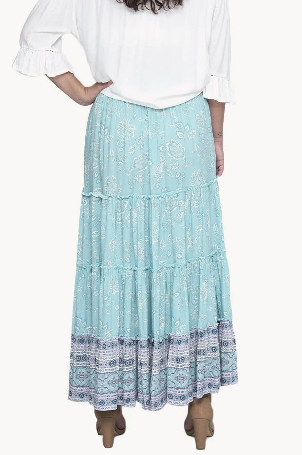 Moroccan Mosaic Boho Maxi Skirt